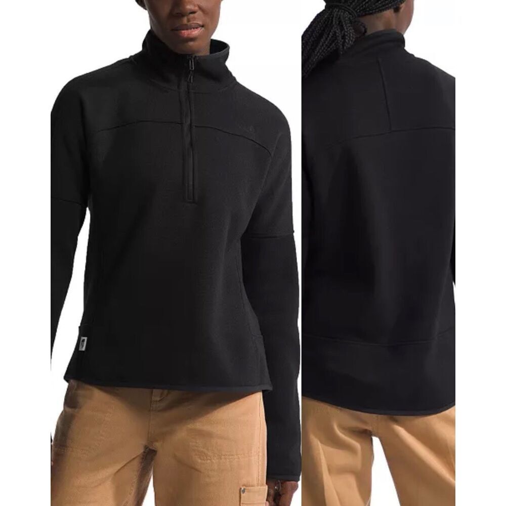 The North Face Front Range Lightweight 1/2 Zip Pullover Fleece Black Heather XL - Picture 3 of 4